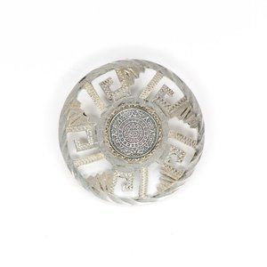 Sterling Silver 925 Aztec Calendar Mayan Pendant